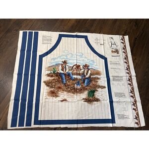 Vintage VIP Cranston "American Cowboy" Cut & Sew Crafters Corner Apron Panel